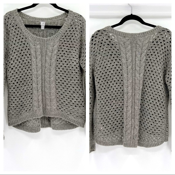 JC Penny Netted Sweater Wool Blend Grey Size XL - Picture 1 of 11